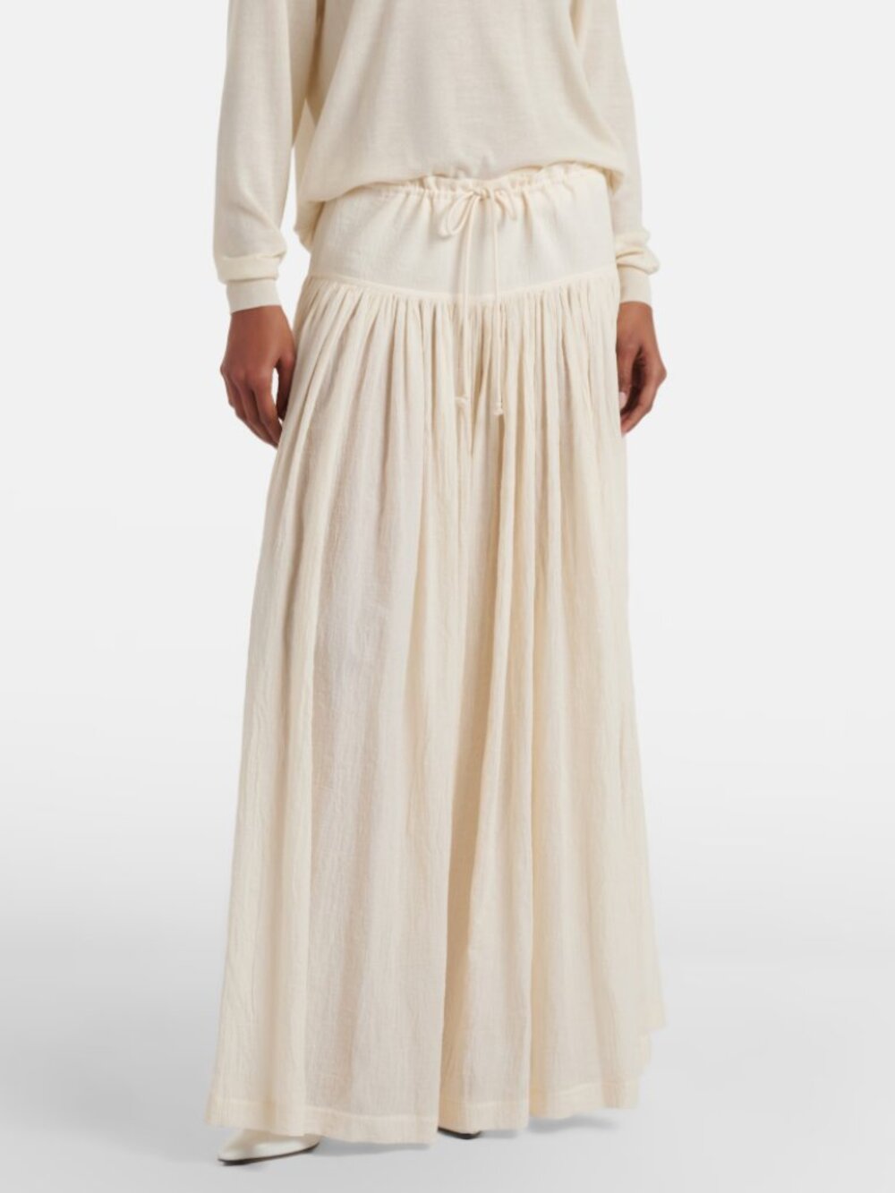 The Row Berenice Wide-Leg Pants In Off-White Cotton Muslin - US Size 4 - NWT